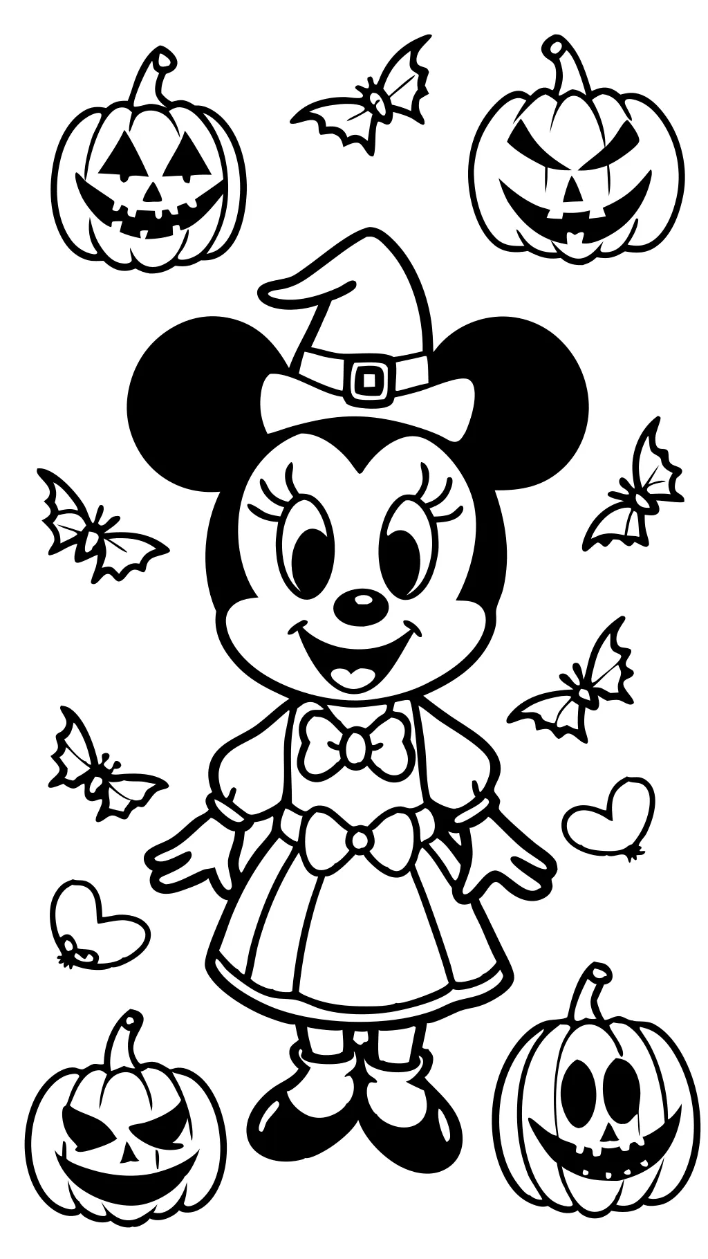 Minnie Mouse para colorear de Halloween